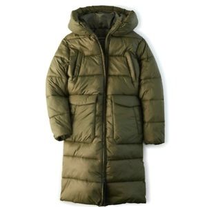 AE Oversized Long Puffer Coat ‘Olive’